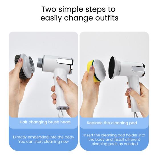 Electric Cleaning Brush Cordless Rechargeable Power Scrubber Deep Cleaning Design Scrubber Home Cleaning Gadget