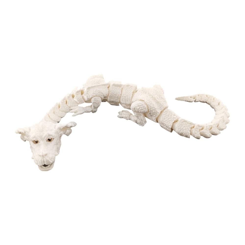 3D Printed Lucky Dragon Figurine Joint Movable Dog Head Dragon Ornament  For Home Decor Gift