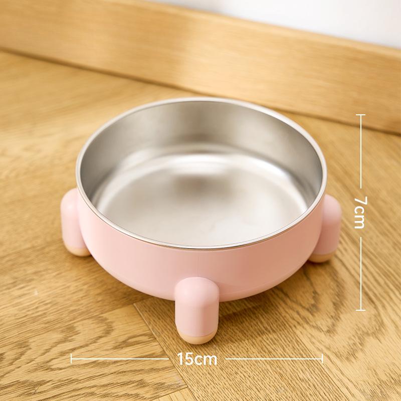 

Миска для собак из нержавеющей стали, миска для еды на четырех ножках, противоскользящая, противоударная, для домашних животных, нечерная, с высокими ножками, для кошек 15*7cm