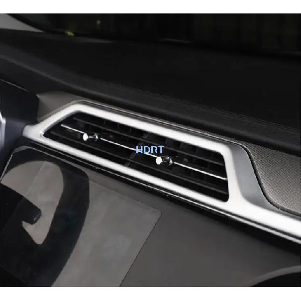 Car Styling Gear Shift Box Panel Frame Outlet Glass Switch Cover Trim Kit For Ford Territory  + ABS Chrome Silver Interior