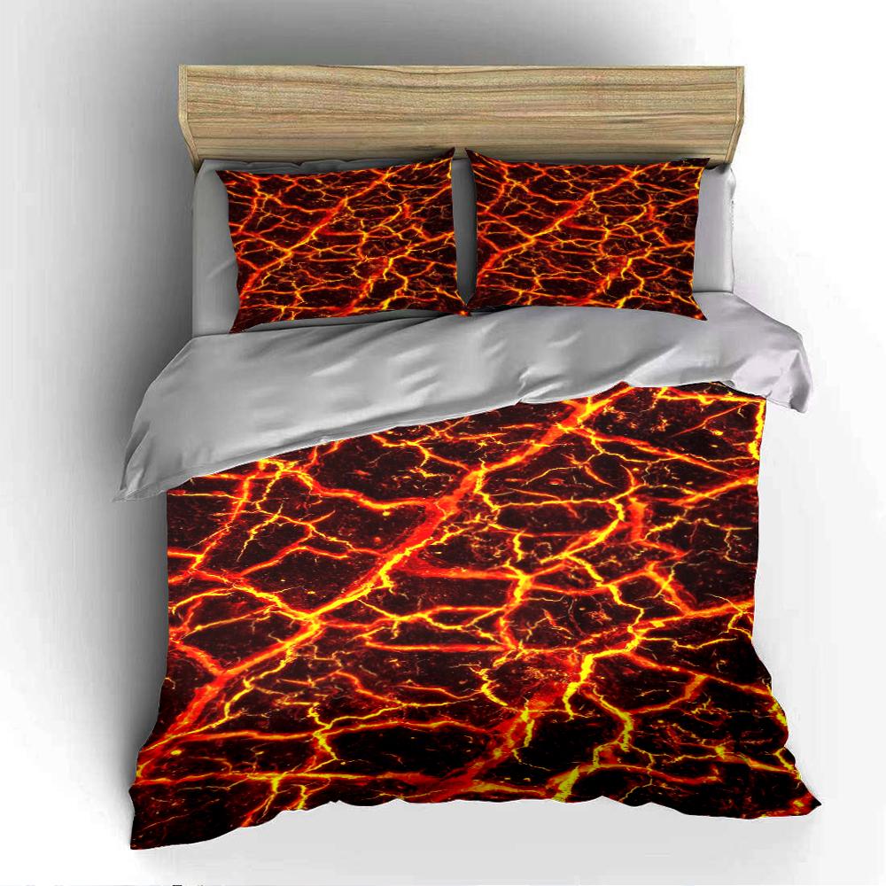 Fiery Lava Pattern Bedding Set Bedding Duvet Cover Set Duvet Cover Pillowcases Home Decor (1 * Duvet Cover 2 * Pillowcases, without duvet insert)
