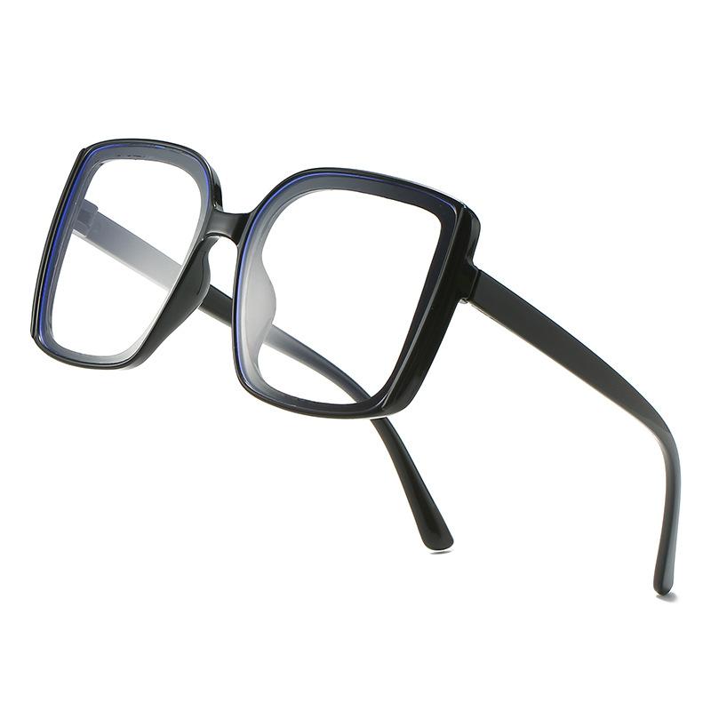 Oversized Frame Black Thick Frame Black Frame Glasses Men'S And Women'S Versatile Plain Artifact Anti-Blue Flat Mirror Fashion Trend