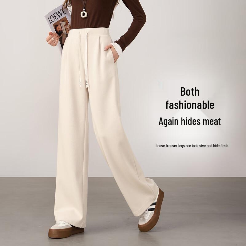 HSTYLE Damen High-Waist Weitbeinige Lockere Hose