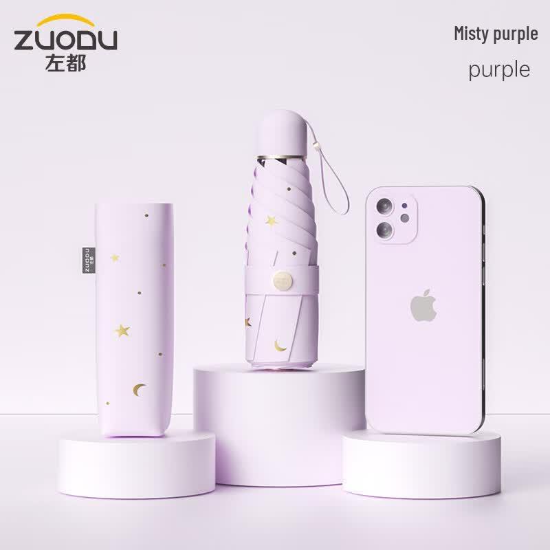 ZUODU Women s UV Protection 5-Fold Capsule Umbrella