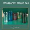 Household Transparent Cup Water Cup Multifunctional Juice Beverage Cup Simple Solid Color Acrylic Multilateral Drinking Cup