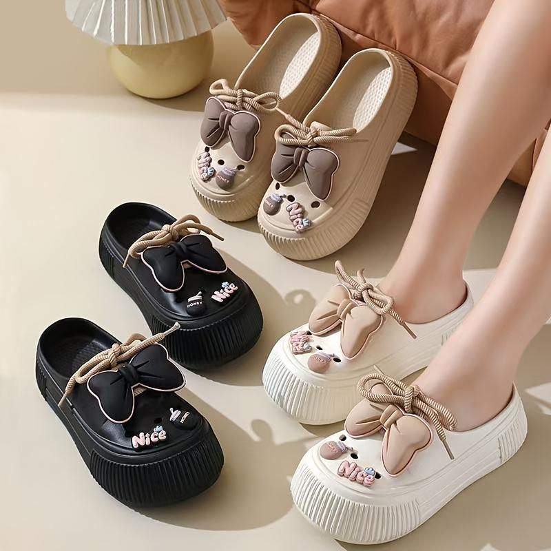 [Comfort EVA Slides] Lightweight & Breathable Women's Bow EVA Slides | Multiple Colors, Height-Boosting Comfort, Durable & Slip-Resistant
