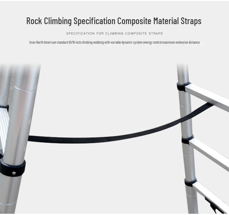 Jinluba Aluminum Telescopic A-Frame Ladder - Thickened, Stainless Steel, Bamboo Joint, for Household & Engineering Use