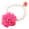 Dog Pet Pearl Flower Collar Elastic Necklace for Puppy Collar Jewelry Accessory(Rose Red)