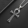 Ancient Egyptian Symbol Anka Cross Necklace Christmas Gift Hip Hop Personality Cross Necklace