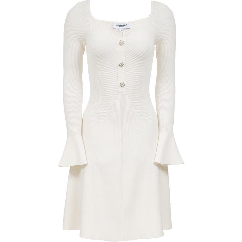 VEROMODA Elegant Flare Sleeve A-Line Knit Dress