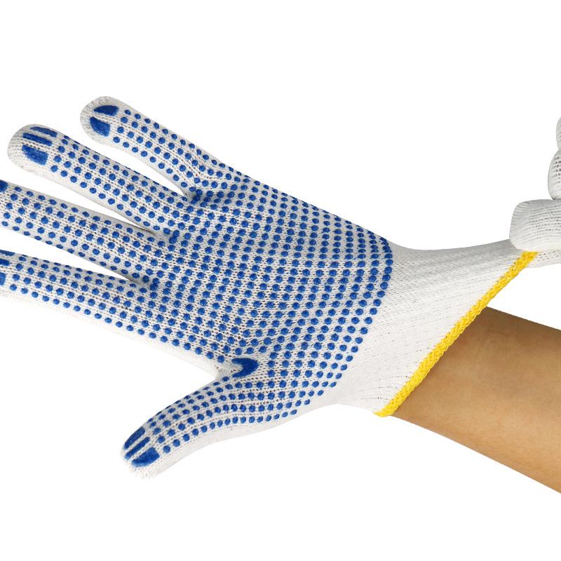 Dot-Grip Cotton Work Gloves for Construction: Durable, Protective, and Wear-Resistant.