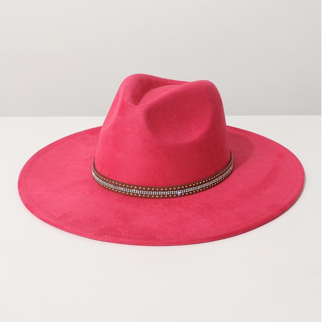 Unique suede brimmed fedora with a high-end feel, cowboy fedora, French ethnic style hat