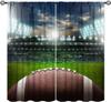 Rustic Basketball Curtain Vintage Texture Traditional Sport Print Window Curtains Kids Boys Teens With Rod Pocket Polyester