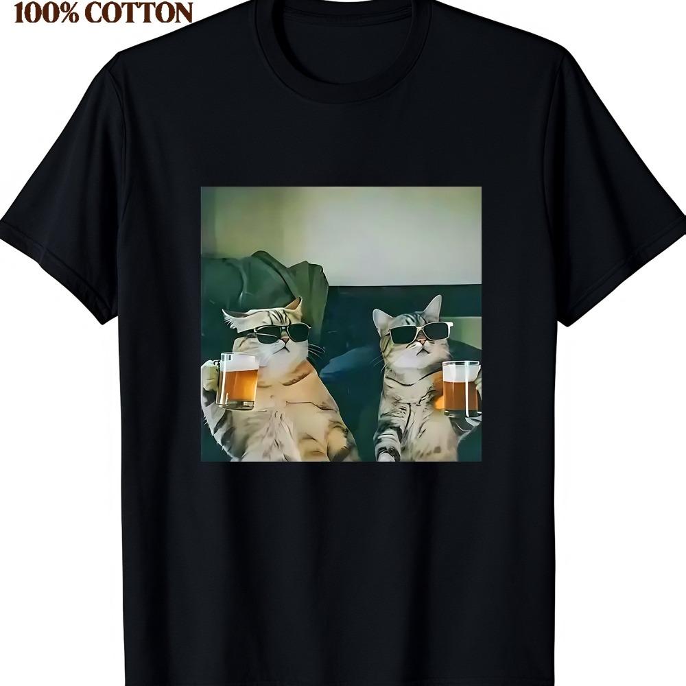

Fun Cat T-shirt - Retro Y2 Men s T-shirt Summer New Style Suitable for Both Men and Women Casual Fashion T-shirt 5XL різнокольоровий