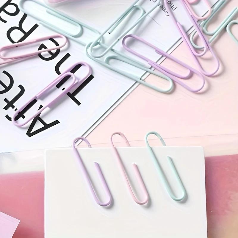 50pcs Paper Clip Metal Clips Memo Clip Bookmarks Stationery Office Accessories Card Decoration Document Data Storage Paper Clips