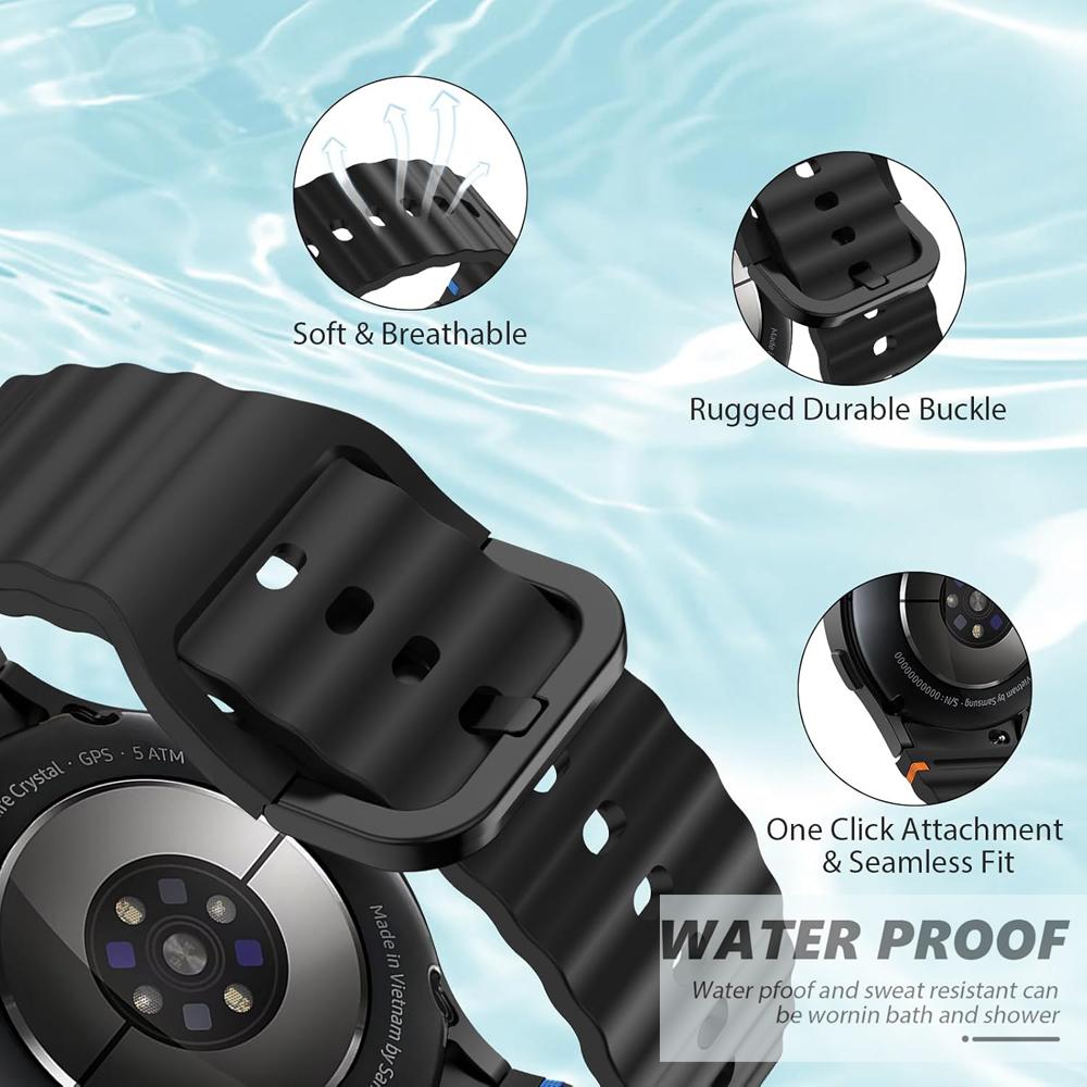 Replacement Strap For Samsung Galaxy Watch 7/6/5/4/FE 44mm 40mm Strap Silicone Watchbands Correa For Galaxy Watch 7 Bracelet