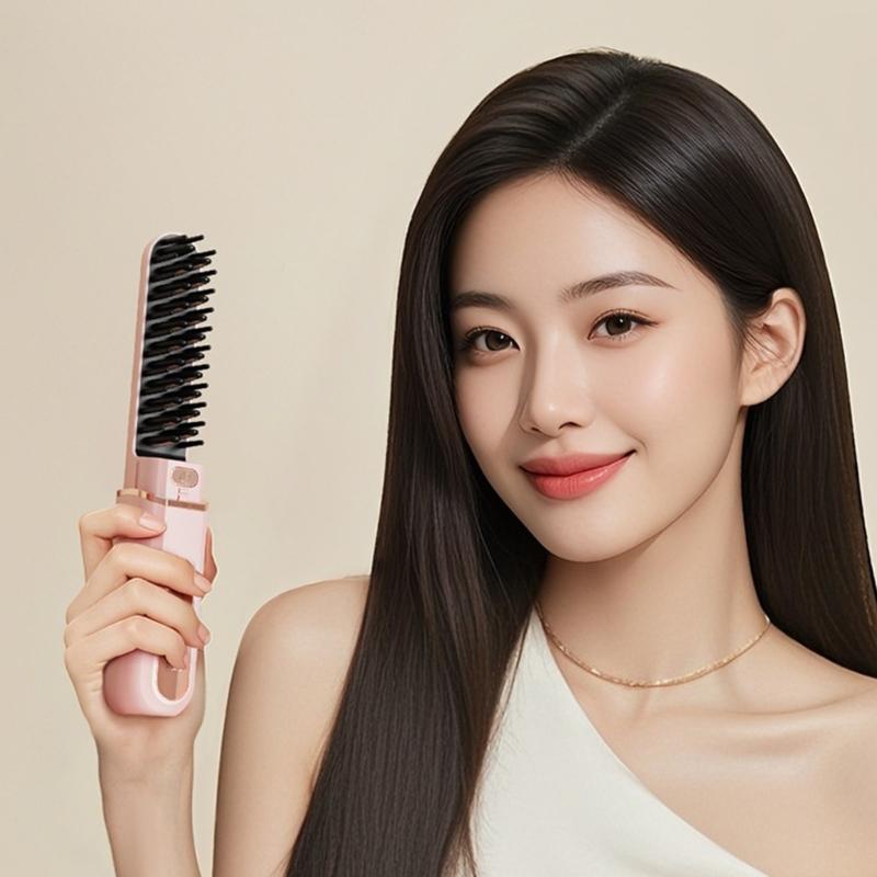 Straightening Comb Fast Heating Ionic Conditioning Technology Adjustable Temperature Hair Styling Comb Ergonomic Handle