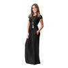 Elegant Women Boho Short Sleeve Solid Evening Party Maxi Dress Plus Size Delight