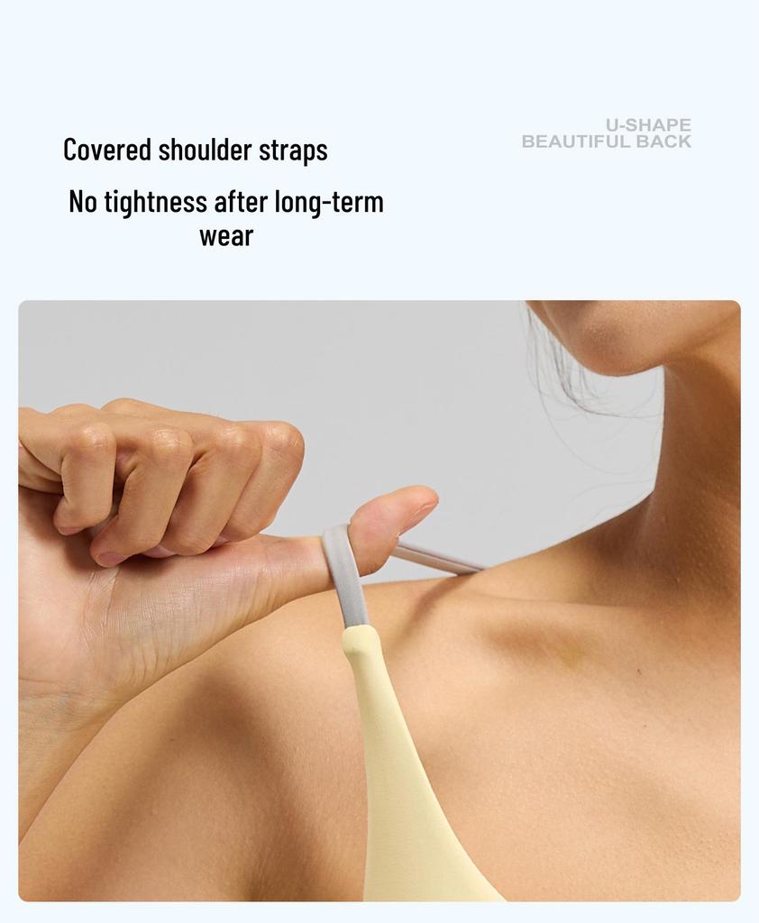 Seamless Strappy Sports Bra: High Elasticity, Padded, Bare Feel Yoga Tank Top for Women