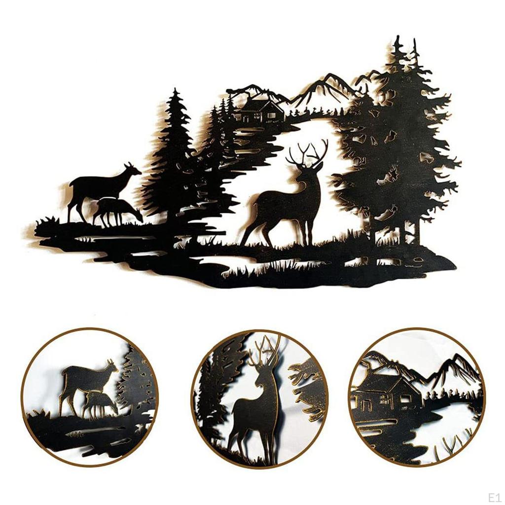 Deer Wall Decor, Creative Artwork Display Ornament Silhouette for Dining Room Year Gifts