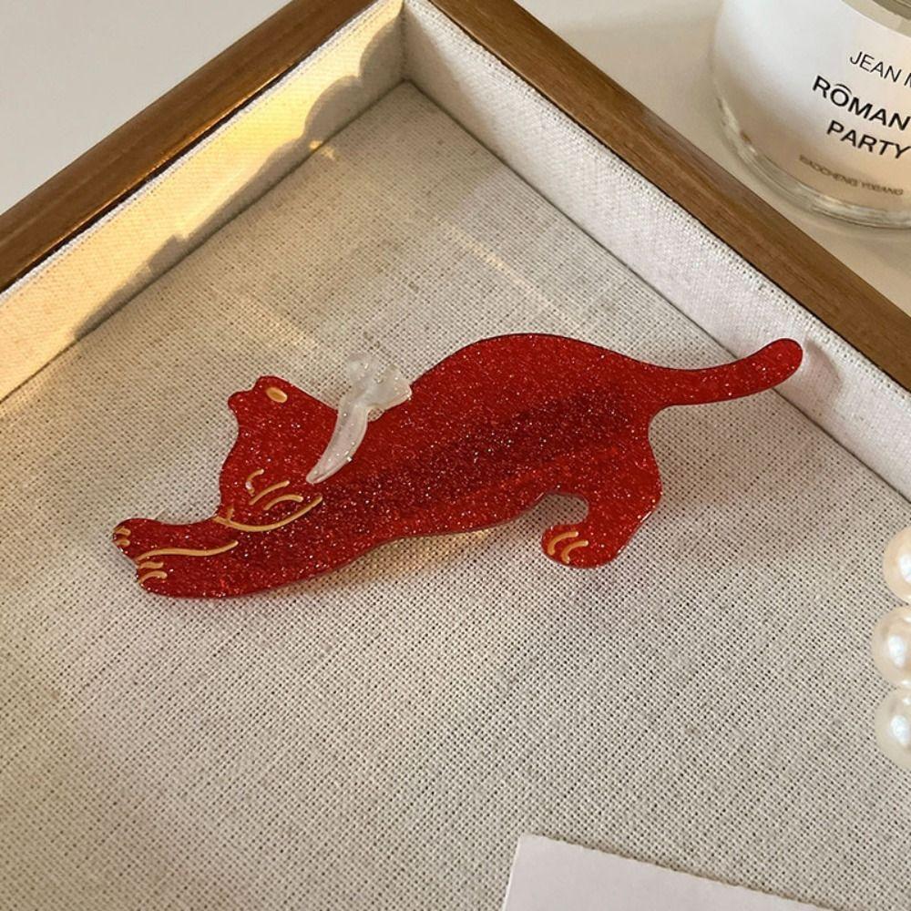 Cartoon Cat Hair Clip Colorful Cat Duckbill Clip Gift Acetic Acid Hair Clip  Party