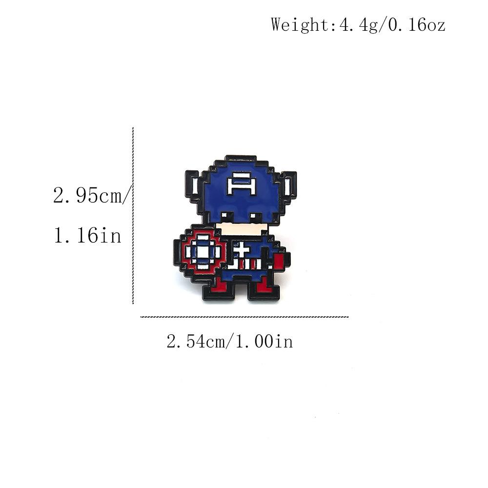 Pixel Avengers Brooch: Creative Spider-Man & Iron Man Superhero Badge