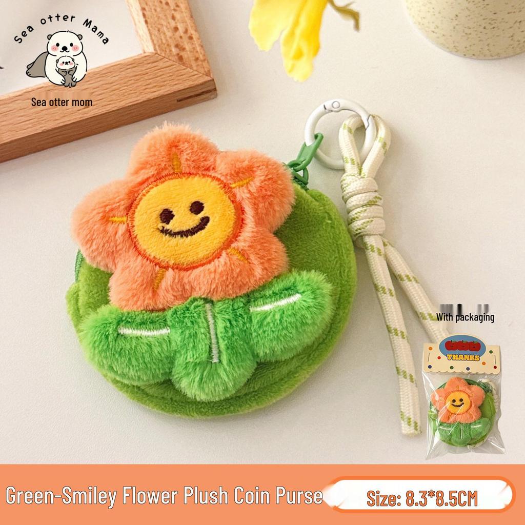 Creative Plush Cherry Coin Purse & Pendant - Animal Design, Earphone Storage, Backpack Decoration for Girls