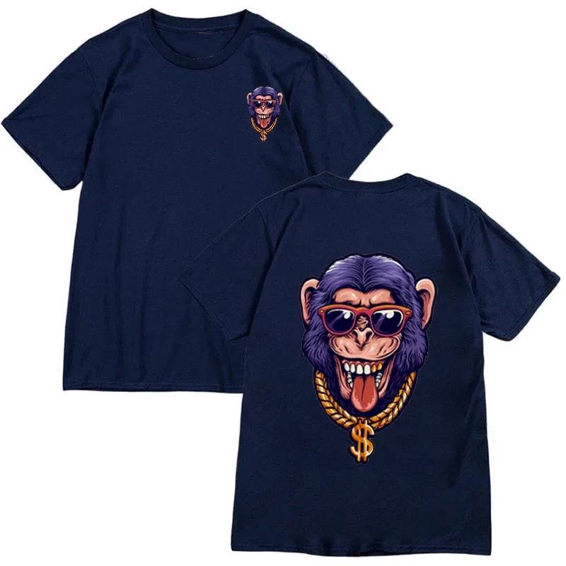 Men's Animal T-Shirt Hip Hop Monkey Print Everyday Versatile Everyday Casual Short Sleeve European Size T-Shirt Street Harajuku