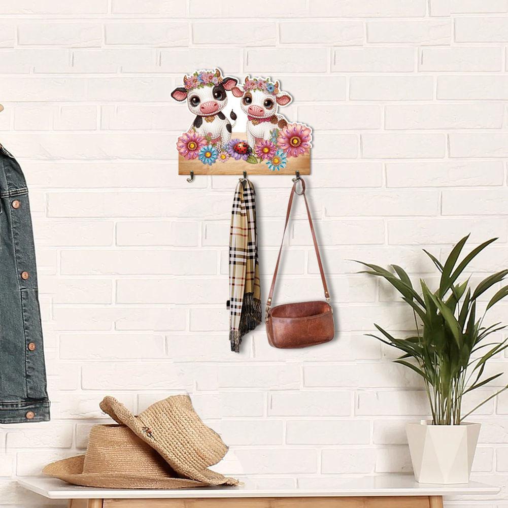

Cow Wood DIY Diamond Painting Hanging Hook No Hole Punching Wall Decoration United States