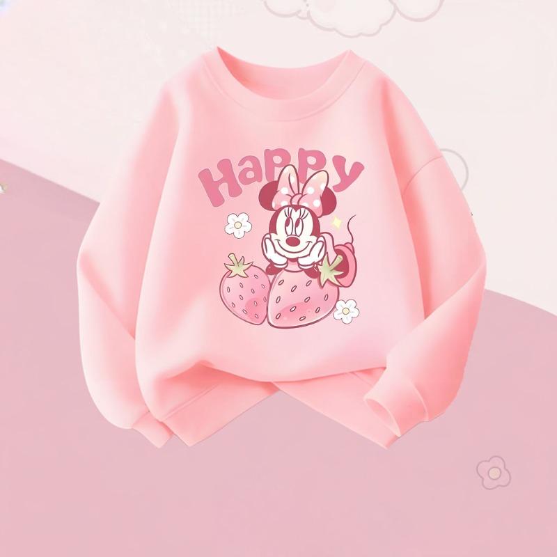 2026 Autumn New Girls Casual Sweatshirts Kids O Neck Hoodies Cartoon Print Children's Long Sleeve Tops Breathable Sport Clothes