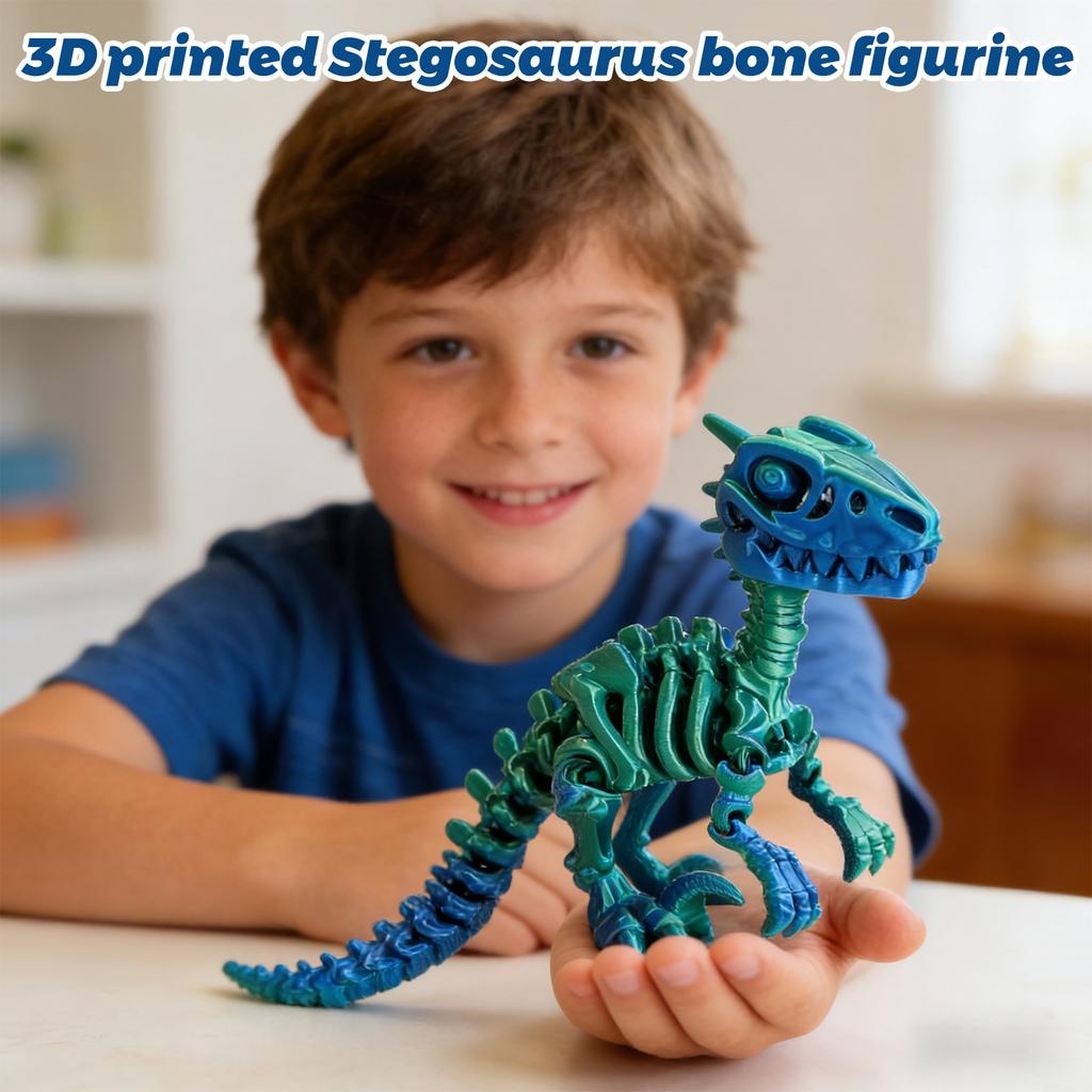 3D Printed Dragon Velociraptor Skeleton Ornament, Realistic Dragon, Fun And Trendy Printed Toy Dragon