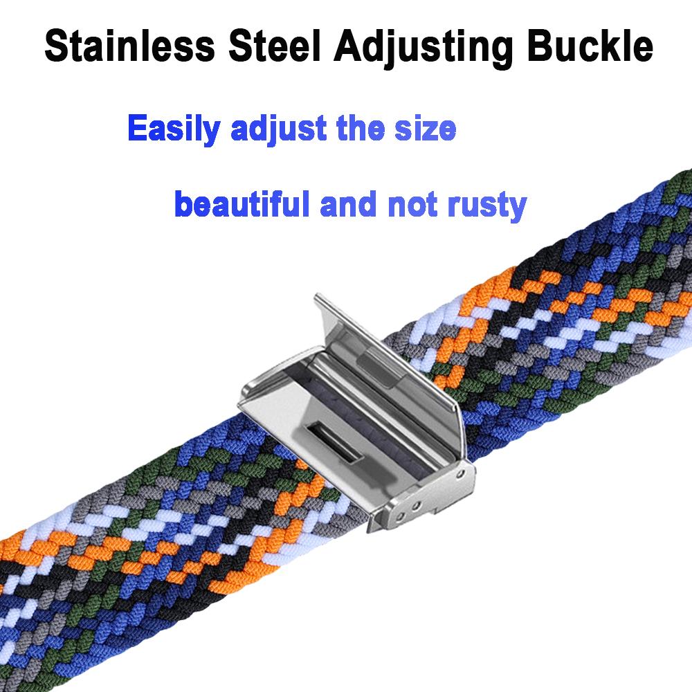 Nylon Braided Strap For Mi Band 7 6 5 Stainless Steel Buckle Elastic Adjustable Bracelet Band for Xiaomi Miband 4 3 5 6