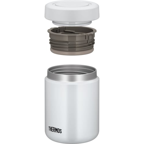 Thermos Vacuum Insulated Soup Jar, 500ml, White Gray, Standard Model, Keeps Soup Hot or Cold, Easy To Clean, Round Mouth Design for a Comfortable Drin