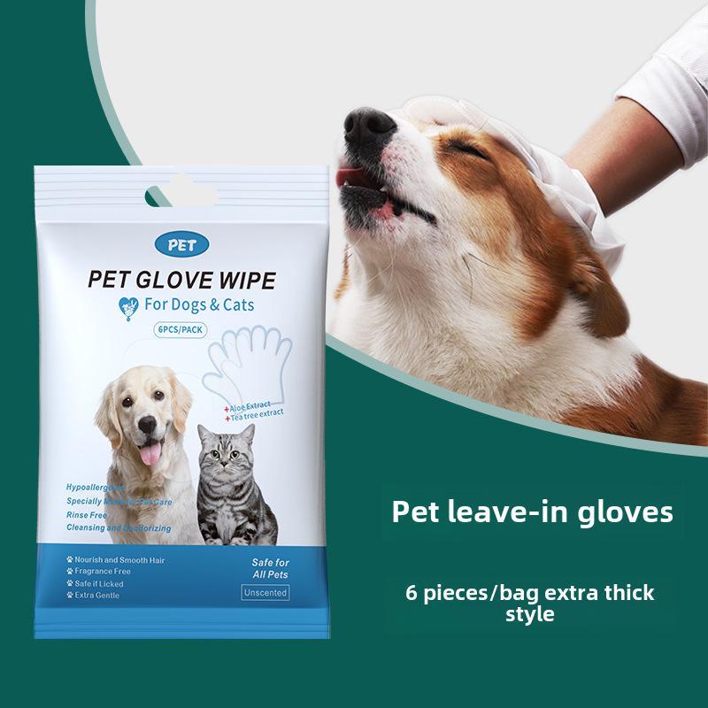 Cross-Border Pet Supplies: Disposable Pet Cleaning Wipes Gloves for Cats and Dogs, Safe to Lick