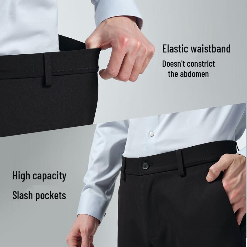 Lilang Men's 5-Proof Four-Way Stretch Tapered Casual Business Pants