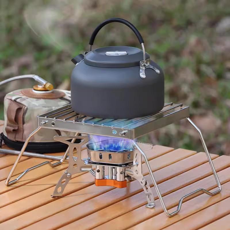 Outdoor Stainless Steel Camping Stove Holder Portable Folding Mini Barbecue Rack Pot Holder Baking Stand Tray Camping Cookware