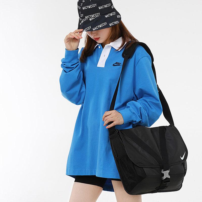 Nike Fabric Messenger Bag, Shoulder Bag, Crossbody Bag Regular Unisex Black Gray Casual DB0498-010
