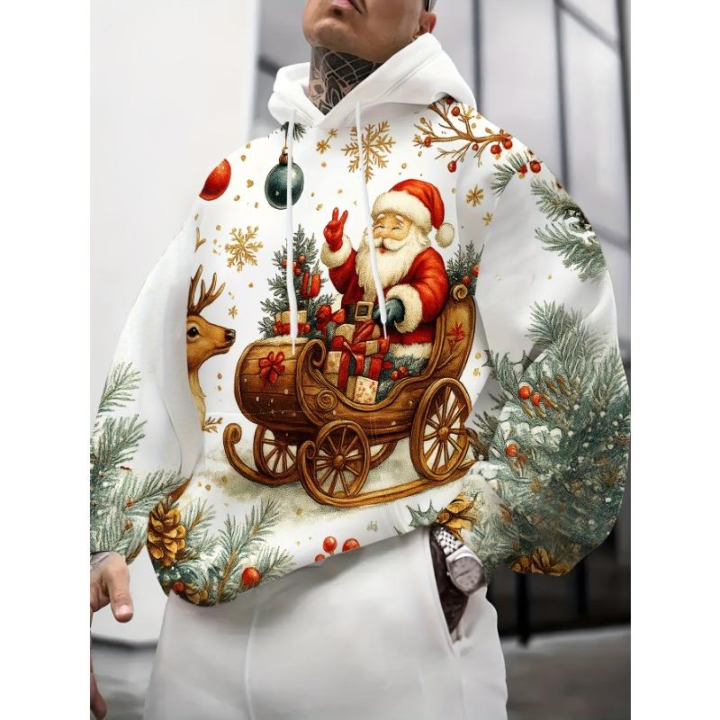 Men's European and American Christmas theme hooded sweatshirt