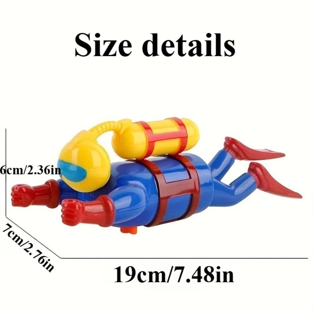 Wind-Up Scuba Diver Submarine Bath Plaything Clockwork Swimming & Diving Man Tub Baby Water Plaything Bathtub Pool Frogman Figurine Stem Present