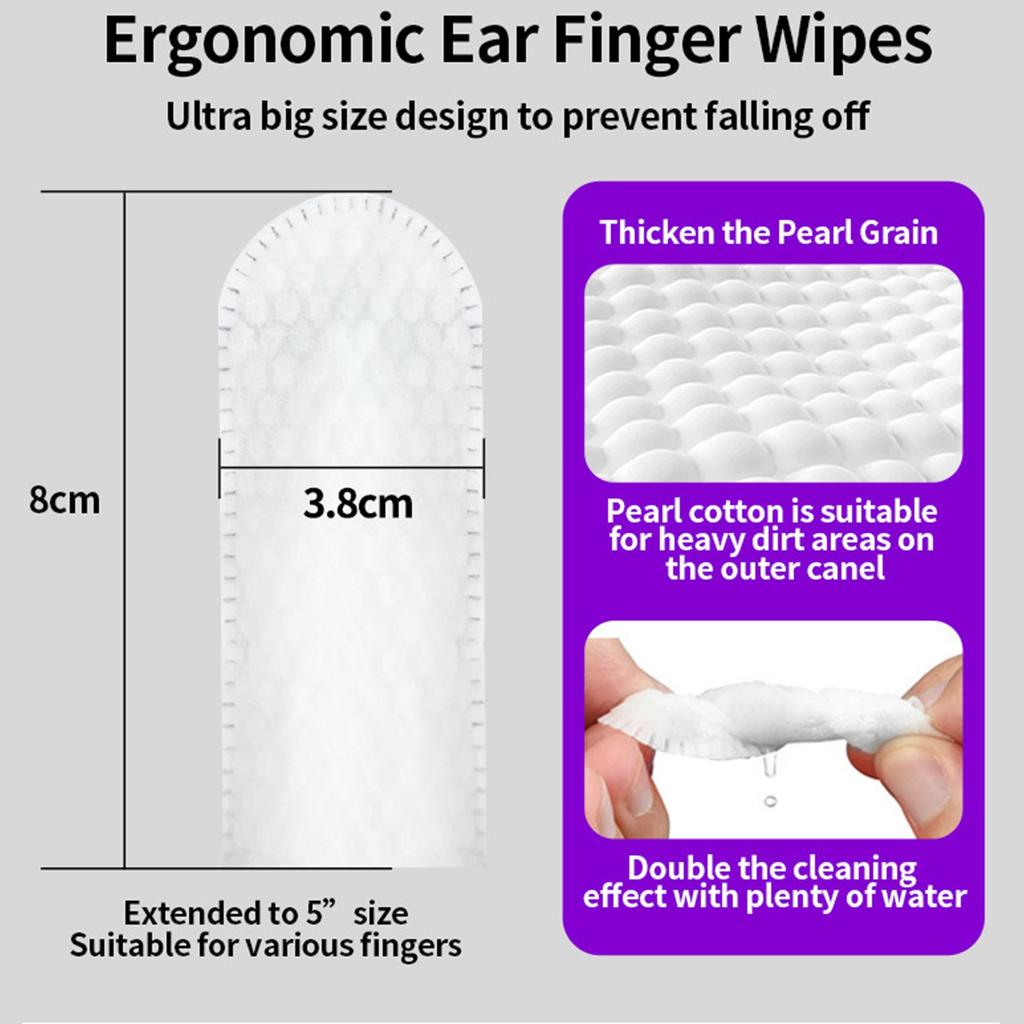 180ml Köpek & Kulak & Parmak Mendilleri Parmak Koruyucuları, Kalınlaştırılmış Kulak & Parmak Koruyucuları, Doğal Yatıştırıcı Kulak Temizleyici, Kulak Kirini Temizlemede Etkili (50 adet)