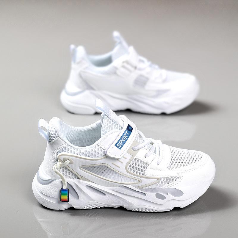 Frame Shoes Single Net Breathable Boys Shoes 2025 Spring and Summer New Hollow Children's Sports Shoes Medium and Large Children's Boys