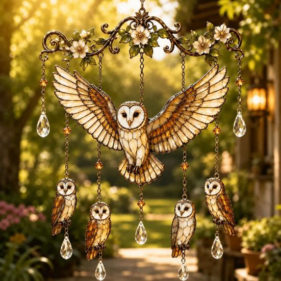 Carillon DYS Hummingbird, Carillon per Esterno, Carillon Sun Catcher in Vetro Colorato e Cristallo, Decorazioni Colorate per Giardino Esterno, Commemorativo