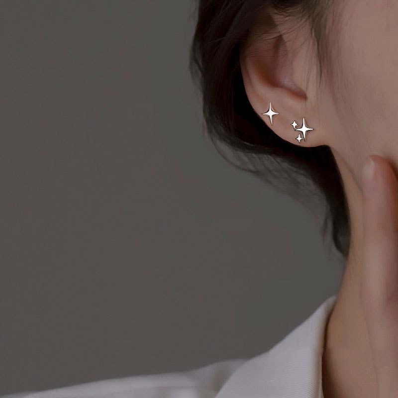

Korean Style Silver Color Asymmetric Star Long Tassel Fashion Zircon Drop Earring for Girl Women Birthday Gifts Wholesale
