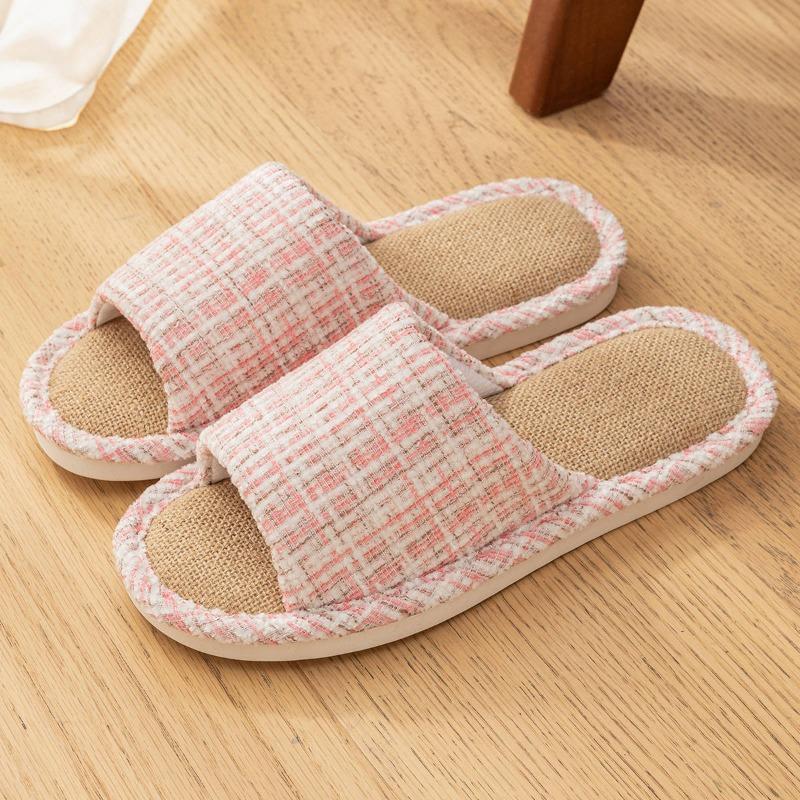 Lidani linen slippers men's summer home indoor four seasons non-slip sweat-absorbing women's floor cotton and linen sandals