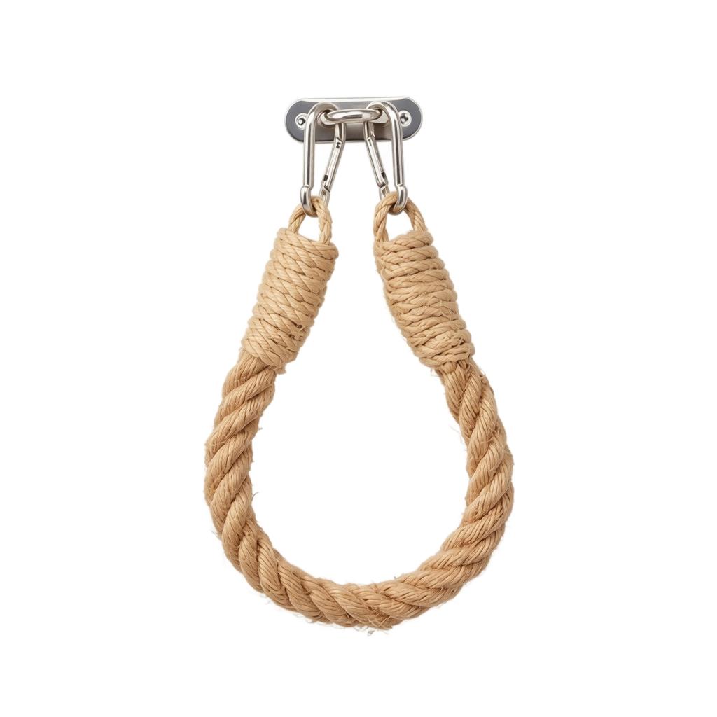 Creative Jute Rope Toilet Paper Holder Hanging Bathroom Tissue Storage Rack with Stainless Steel Hook for Wall Mount