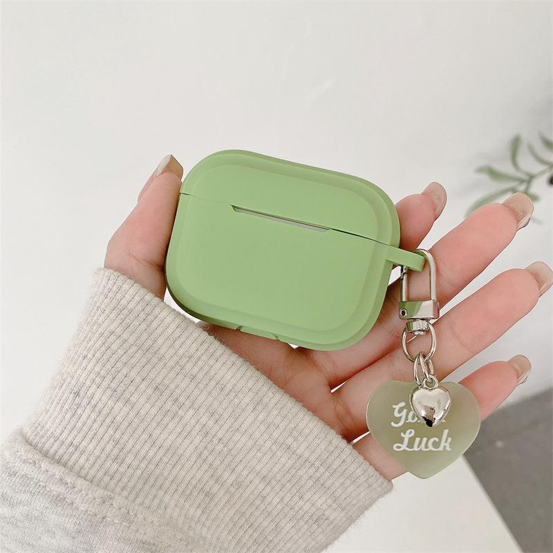 Matcha green love for AirPods 1 generation protective case second generation 1 generation pro1 apple bluetooth headset case simple