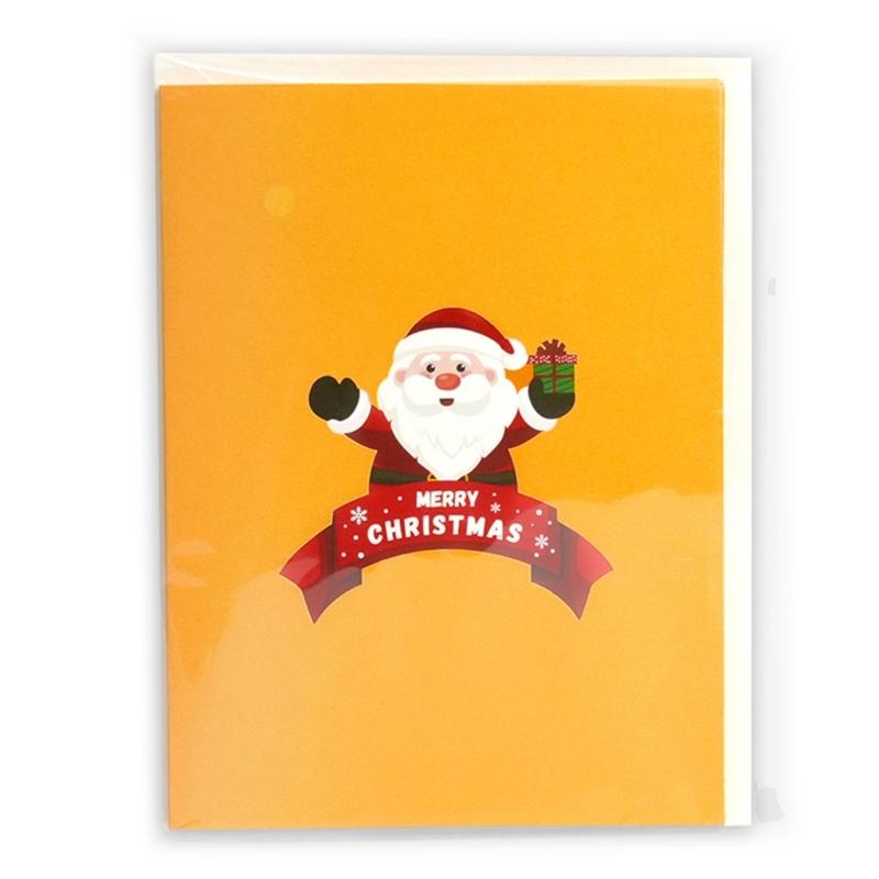 Foldable Greeting Card with Envelope 3D Christmas Tree Card with Musical Tune and Glowing Lights Festival Postcard