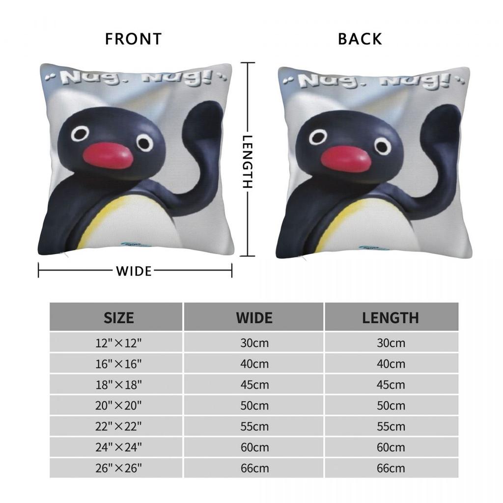Pingus Cartoon Penguin Pillowcase Merch Soft Cushion Cover Throw Pillow Cover Sofa Decorations Zipper Multi-Size