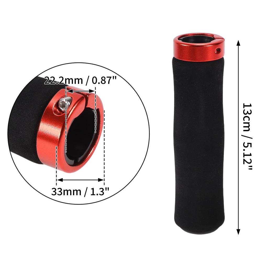 BULLSPANN 1 Set Bicycle Handlebar Ergonomic Sponge Bicycle Single Handlebar Grips for Trekking and Mountain Red Grips, Grips, Lock-On E-Bikes, Bikes,