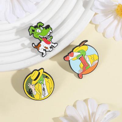 90s Fantasy Comedy Movies Enamel Pins Custom Green Mask Brooches Lapel Badges Clothes Funny Jewelry Gift for Kids Friends